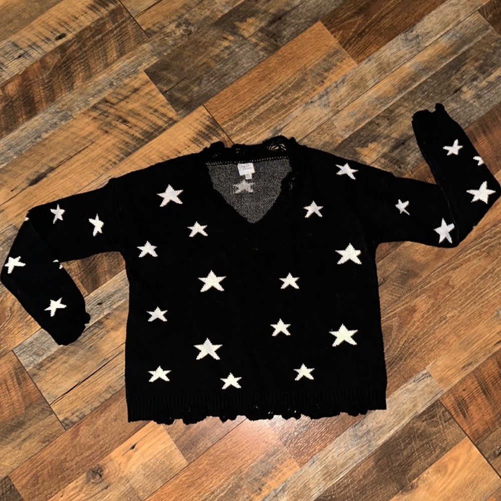 cozy co. boutique cropped star sweater